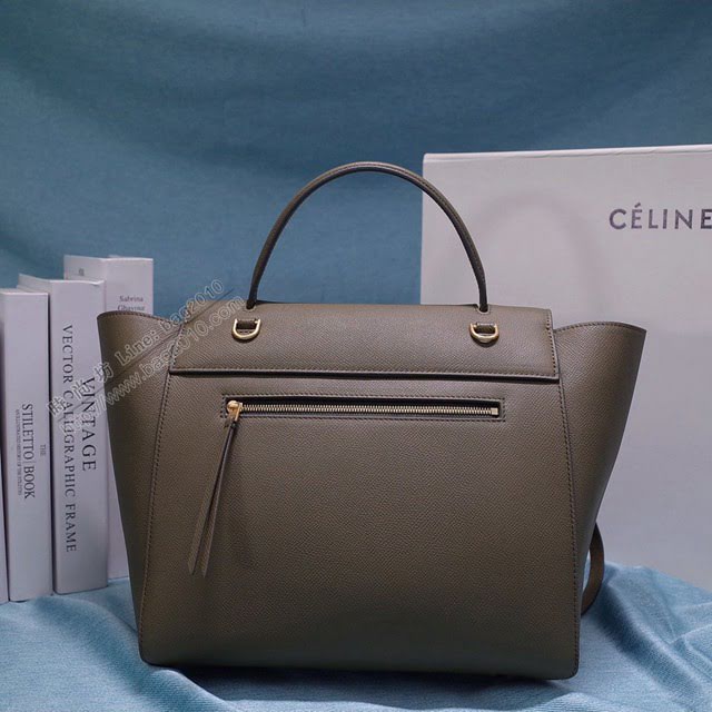 Celine女包 賽琳掌紋牛皮大號手提包 Celine belt bag鯰魚包 189103  slyd2034